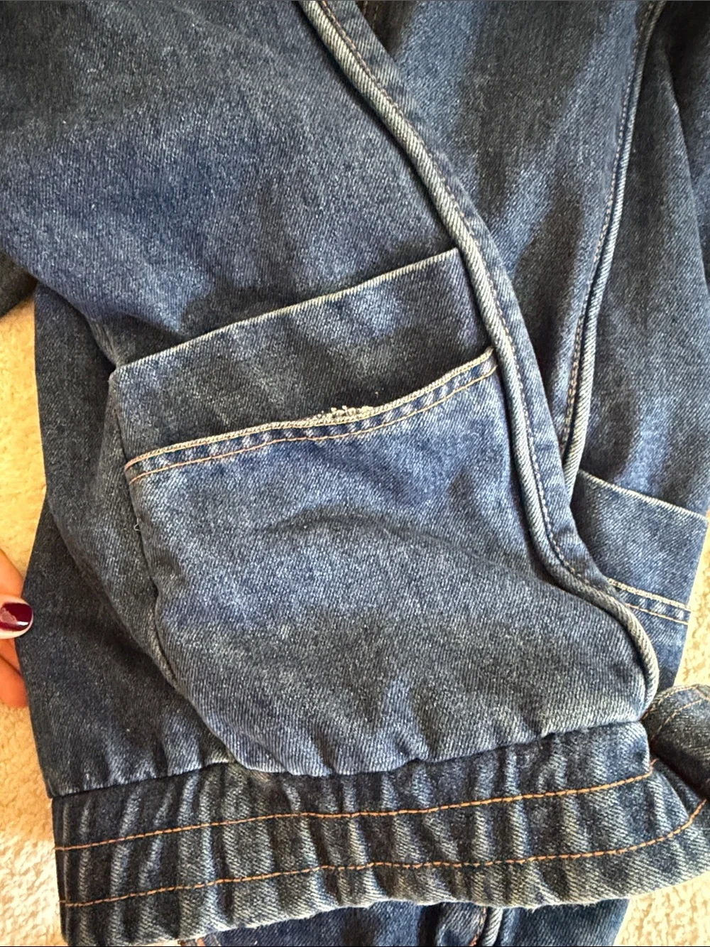 Vintage Denim Bomber Jacket - Picture 4 of 7
